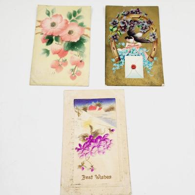 ANTIQUE POSTCARD BUNDLE - BEST WISHES