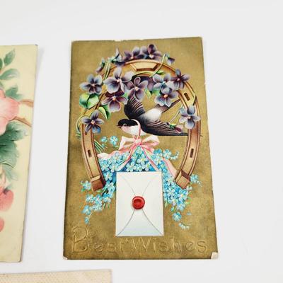 ANTIQUE POSTCARD BUNDLE - BEST WISHES