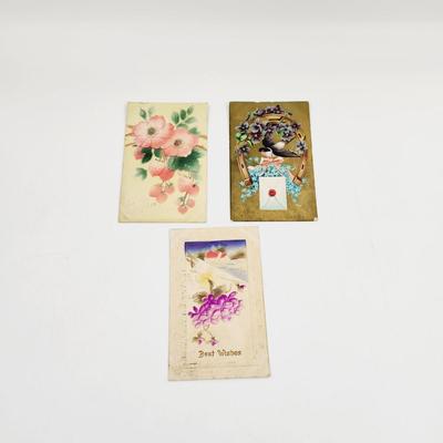ANTIQUE POSTCARD BUNDLE - BEST WISHES
