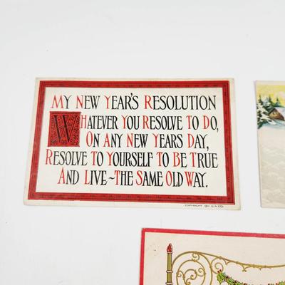 ANTIQUE POSTCARD BUNDLE NEW YEARS