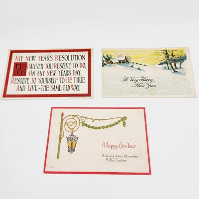 ANTIQUE POSTCARD BUNDLE NEW YEARS