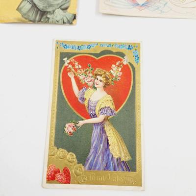 ANTIQUE POSTCARD BUNDLE VALENTINES