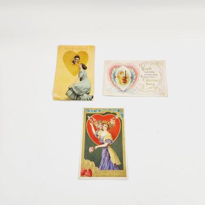 ANTIQUE POSTCARD BUNDLE VALENTINES