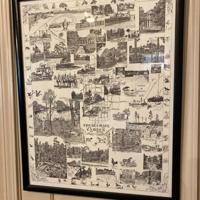 Sportsmans Map Of Camden Framed Art