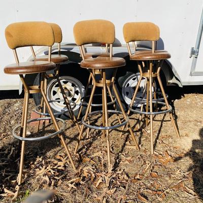 Set of 6 Vintage Cosco Mid Century Modern Swivel Barstools