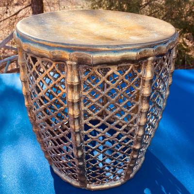 Vintage Hollywood Regency Brass Garden Stool