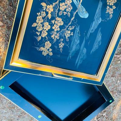Vintage Chinoiserie Style Serving Cart