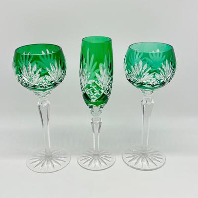 BOHEMIAN ~ Eight (8) Assorted Crystal Glass Ware