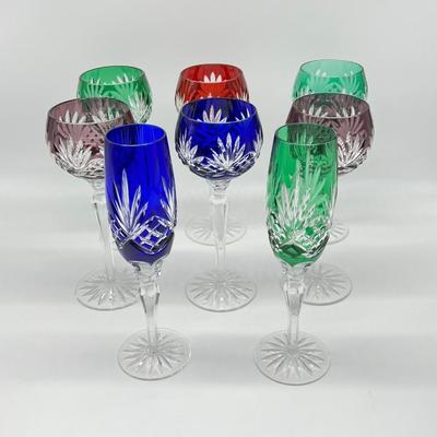 BOHEMIAN ~ Eight (8) Assorted Crystal Glass Ware