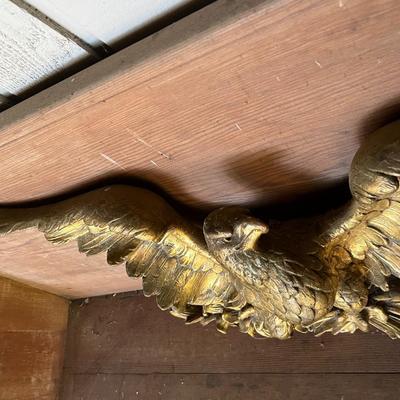 Gorgeous Gold American Bald Eagle Carved Solid Wood Wall Decor