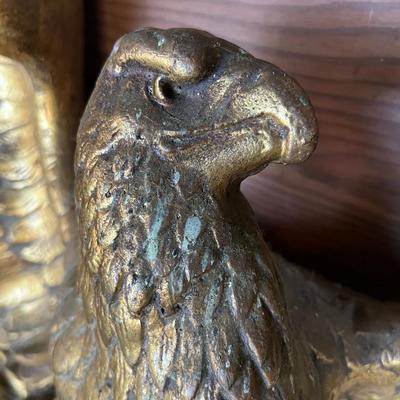 Gorgeous Gold American Bald Eagle Carved Solid Wood Wall Decor