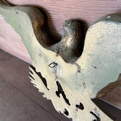 Gorgeous Gold American Bald Eagle Carved Solid Wood Wall Decor