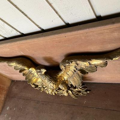 Gorgeous Gold American Bald Eagle Carved Solid Wood Wall Decor