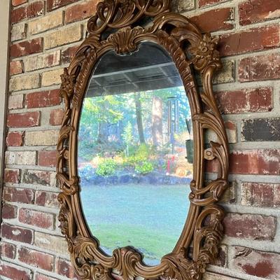 Beautiful Vintage Carved Wood Art Nouveau Style Mirror
