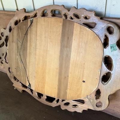 Beautiful Vintage Carved Wood Art Nouveau Style Mirror