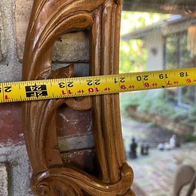Beautiful Vintage Carved Wood Art Nouveau Style Mirror