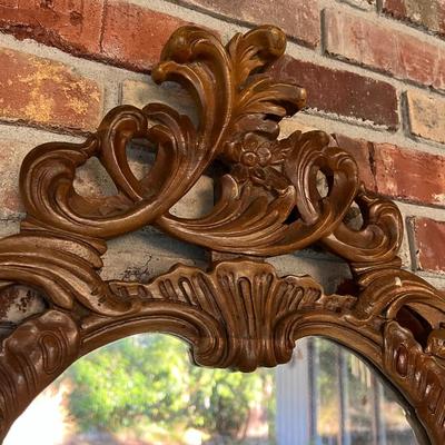 Beautiful Vintage Carved Wood Art Nouveau Style Mirror