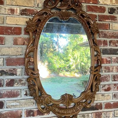 Beautiful Vintage Carved Wood Art Nouveau Style Mirror