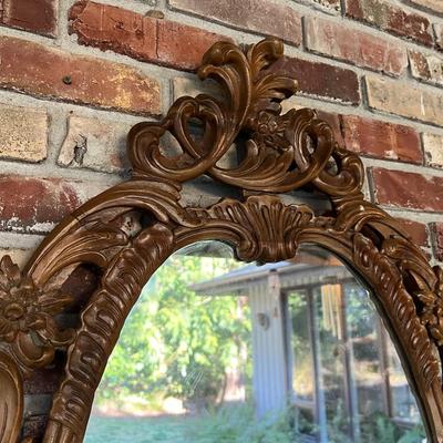 Beautiful Vintage Carved Wood Art Nouveau Style Mirror