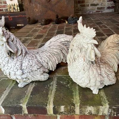 Lot of 6 Decorative Outdoor Roosters
