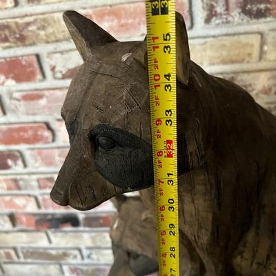 Adorable Outdoor Statue of Three Raccoons