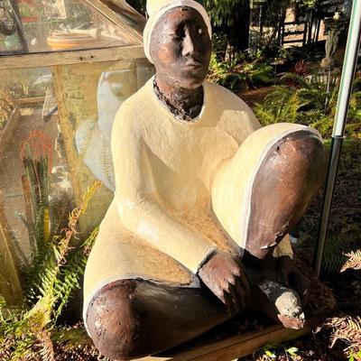 Beautiful Large Statue of Woman in Seated Position