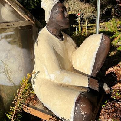 Beautiful Large Statue of Woman in Seated Position