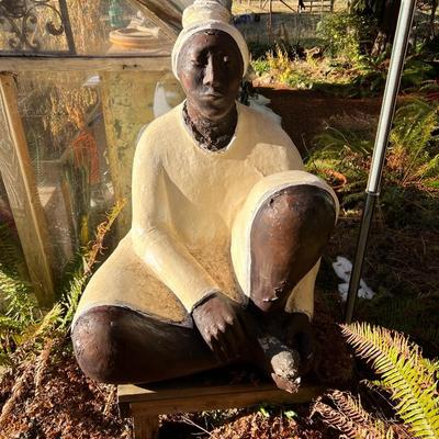 Beautiful Large Statue of Woman in Seated Position