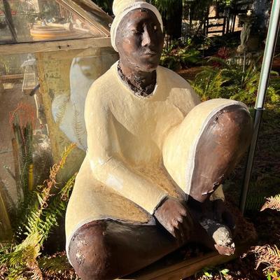 Beautiful Large Statue of Woman in Seated Position