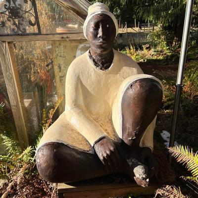 Beautiful Large Statue of Woman in Seated Position