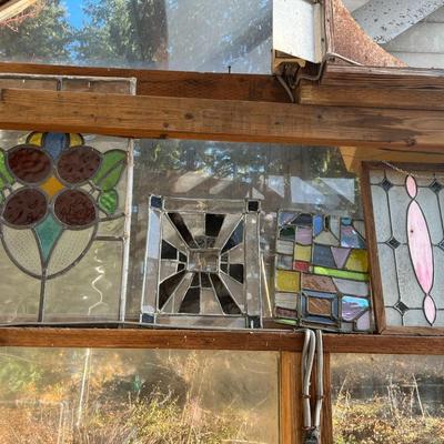 Lot of 8 Small Stained Glass Windows of Varying Sizes and Styles