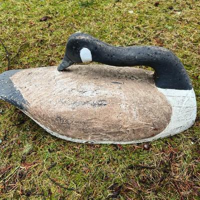 Beautiful Vintage Painted Wood Goose