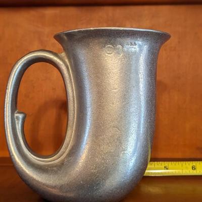 Wilton Armetale USA Pewter French Horn Mug Tankard Cup Vintage