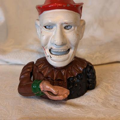 The Clown Hand Painted Cast Iron Mechanical Bank