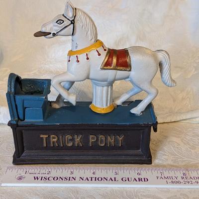 Vintage Yield House Coin Bank Trick Pony Horse