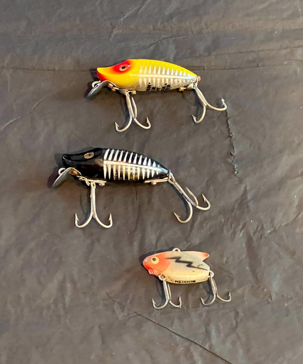 Lot of 3 Vintage Heddon Fishing Lures