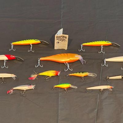 Lot of 12 Vintage Rapala Fishing Lures
