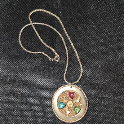 Gold Necklace with Gemstones