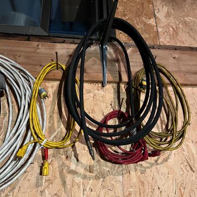 Large Lot of Extension Cords and Electric Cables