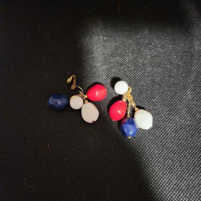 Red white and blue earings