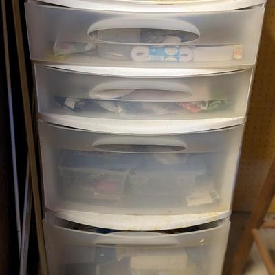3 and 1 Drawer Plastic Cabinet of Sewing Notions