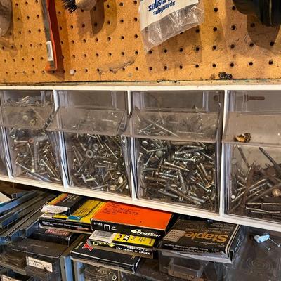 Large Lot of Assorted Screws, Bolts, Nails, Spacers, and More