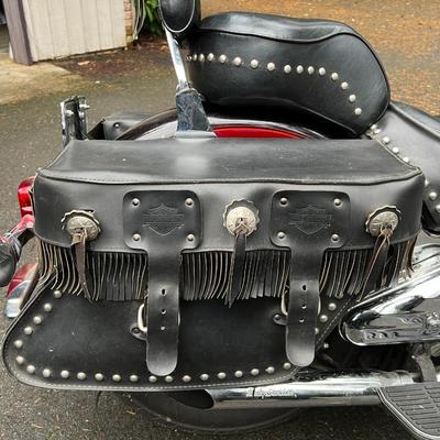 Classic 1988 Harley Davidson Heritage Softail Motorcycle - Only 20k Miles!  Leather Saddle Bags! | EstateSales.org