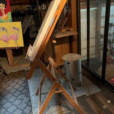 Huge Lot of Art Painting Supplies incl. Easles, Canvases, Paintbrushes, and Assorted Paint