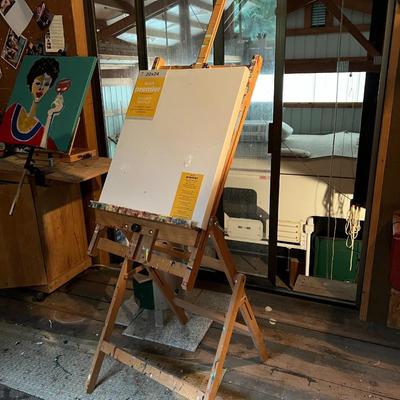 Huge Lot of Art Painting Supplies incl. Easles, Canvases, Paintbrushes, and Assorted Paint