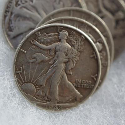 WALKING LIBERTY HALF DOLLARS 1942-1945/ ONE 1929s