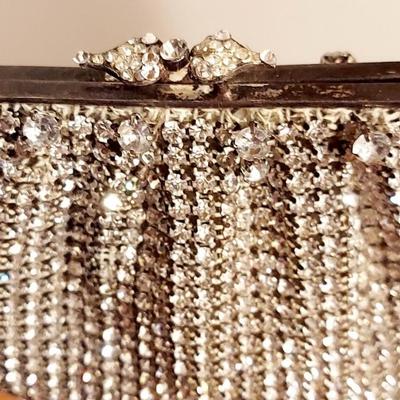 Antique Austrian Crystals Evening Silver bag France