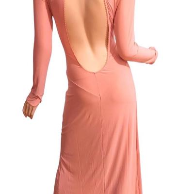 Hah Dress Antique Pink  Maxi Plunge Back Soft Jersey