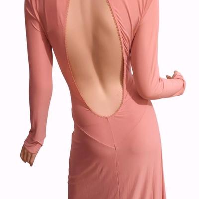 Hah Dress Antique Pink  Maxi Plunge Back Soft Jersey