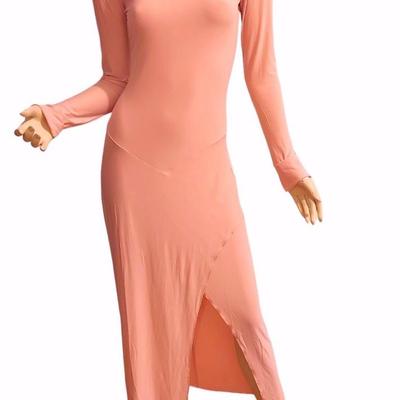 Hah Dress Antique Pink  Maxi Plunge Back Soft Jersey